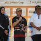FOTO: Gubernur Provinsi Kalteng H Sugianto Sabran (tengah) saat menyampaikan sambutan pada pembukaan Event UCI MTB Eliminator Cup 2024. (FOTO: IST) 