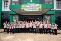 FOTO: Pegawai Puskesmas Cempaka Mulia menyambut kedatangan anggota tim survey Lafkespri tahun 2024. (FOTO: IST) 