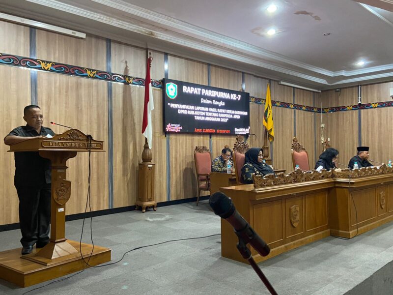 FOTO: Penyampaian laporan hasil rapat kerja gabungan DPRD Kotim tentang Ranperda APBD tahun anggaran 2023. (FOTO: IST).