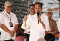 Presiden Joko Widodo didampingi Gubernur Kalteng Sugianto Sabran meninjau stok Beras di BULOG Palangka Raya. (FOTO: IST)