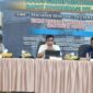 NARA SUMBER : Kepala Diskominfosantik Provinsi Kalteng Agus Siswadi saat didaulat sebagai narasumber pada FGD dan Rakor Wilayah dengan Tema Penyiaran Sehat Kalteng Semakin Berkah, Rabu (14/8). IST