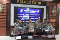 Poler Kotim menggelar press release kasus pembegalan di Sampit. 