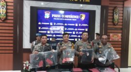 Poler Kotim menggelar press release kasus pembegalan di Sampit. 