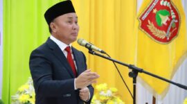 FOTO: Gubernur Kalimantan Tengah Sugianto Sabran dalam sambutannya pada ramah tamah. (IST)