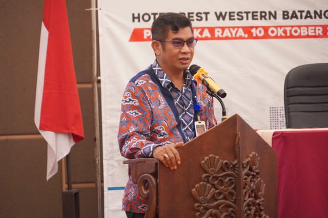 FOTO: Kepala Dinas Komunikasi, Informatika, Persandian dan Statistik Provinsi Kalimantan Tengah (Dinas Kominfosantik Prov. Kalteng) Agus Siswadi saat memberikan sambutan. (IST)