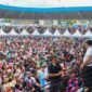 FOTO: Gubernur Provinsi Kalteng H. Sugianto Sabran saat menyampaikan sambutan usai jalan sehat Berkah yang digelar Pemprov Kalteng di Stadion Tiara Batara, Muara Teweh Barito Utara. (IST)
