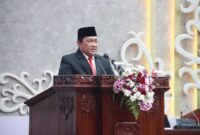 FOTO: Wakil Gubernur Kalimantan Tengah Edy Pratowo saat menyampaikan pidato Gubernur. (IST)
