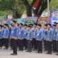 Upacara bendera peringatan HUT  ke-79 PU.  Tampak pegawai PU Kalteng peserta upacara (IST)