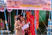 Khairiyah Halikinnor Pembina apel hut pramuka ke - 63.(IST)