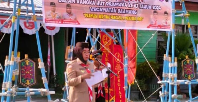 Khairiyah Halikinnor Pembina apel hut pramuka ke - 63.(IST)