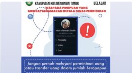 Siaran resmi dari disdik kotim kepada masyarakat atas dicatutnya nama kadisdik kotim.(IST)