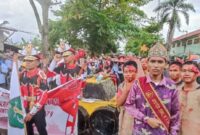 Siswa SMKN 2 Sampit gunakan Pakaian Pekerja Rodi.(IST)