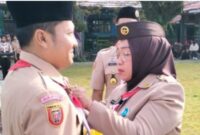 Apel Besar Kharran Baamang peringkat HUT Pramuka ke 63.(IST)