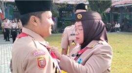 Apel Besar Kharran Baamang peringkat HUT Pramuka ke 63.(IST)