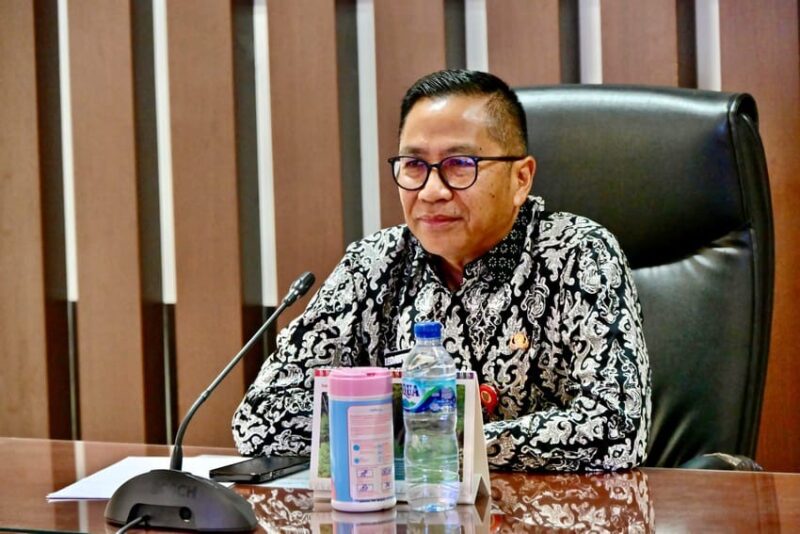 Kepala Bapperida Kalteng Leonard S. Ampung mengikuti launching secara virtual.(IST)