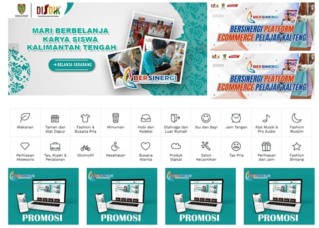 PLATFORM : Salah satu contoh platform digital yang menawarkan karya-karya siswa kepada masyarakat yang di unggah melalui Program BERSINERGI.(IST)