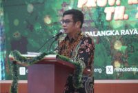 Kepala Diskominfosantik Kalteng Agus Siswadi saat memberikan sambutan.(IST)