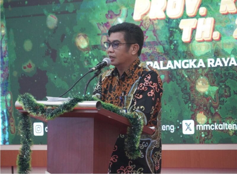 Kepala Diskominfosantik Kalteng Agus Siswadi saat memberikan sambutan.(IST)