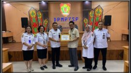 Kunjungan BPS Kalteng dalam pemberian penghargaan kepada DPMPTSP Kalimantan Tengah.(IST)