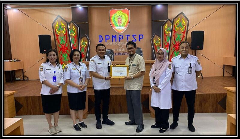 Kunjungan BPS Kalteng dalam pemberian penghargaan kepada DPMPTSP Kalimantan Tengah.(IST)