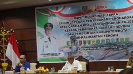 Plt. Sekda Prov. Kalteng Katma F Dirun pimpin rapat TEPRA tahun 2025.(IST)