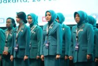 DILANTIK : Ketua TP-PKK/ TP Posyandu Provinsi Kalteng Aisyah Thisia Agustiar Sabran bersama Ketua TP-PKK/ TP Posyandu se-Indonesia dilantik secara resmi oleh Ketua Umum TP PKK dan Pembina Posyandu Tri Suswati Tito Karnavian, Rabu (19/2).(IST)