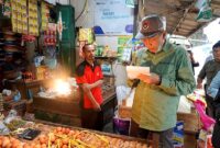Sahli Ekkeubang Yuas Elko saat melihat harga komoditas di pasar tradisional.(IST)