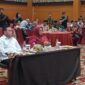 HADIRI: Pasangan Bupati dan Wakil Bupati  terpilih H.Halikinnor dan Irawati saat menghadiri acara rapat pleno penetapan KPU Kabupaten Kotim, Kamis (6/2).(IST)