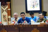 LAPORAN : Kalaksa BPBPK Provinsi Kalteng, Ahmad Toyib saat menyampaikan laporan pada saat rapat koordinasi Aula Jayang Tingang kantor Gubernur Kalteng, Kamis (30/1).(IST)