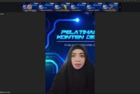 MEMBUKA : Kepala BPSDM Provinsi Kalteng Rahmawati saat membuka Pelatihan Pembuatan Konten Digital Kekinian Publikasi Menarik dengan Sentuhan Avatar secara virtual melalui platform Zoom Meeting, Senin, (3/2).(IST)