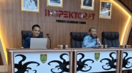 ARAHAN : Kepala Inspektur Daerah Provinsi Kalteng Saring saat memberikan arahan kepada peserta rapat koordinasi yang digelar di Aula Kantor Inspektorat Daerah Provinsi Kalteng, Kamis (30/1).(IST)