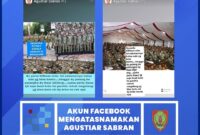 POSTINGAN : Postingan akun facebook yang mengatasnamakan Gubernur Provinsi Kalteng Agustiar Sabran.(IST)