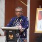 SAMBUTAN : Plt Sekda Provinsi Kalteng, M Katma F Dirun sampaikan sambutannya pada pembukaan acara RIPJPID, di Aula  Bapperida Kalteng, Kamis (13/2).(IST)