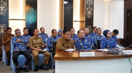 HADIRI : Gubernur Provinsi Kalteng, H.Agustiar Sabran dan Wagub Kalteng, Edy Pratowo saat menghadiri Rakor Penyelenggaraan Pemerintah Daerah secara virtual, Senin (17/3).(IST)