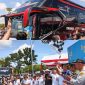 Momen pelepasan rombongan bus mudik gratis.(IST)