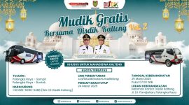 MUDIK GRATIS : Pemerintah Provinsi Kalteng melalui Disdik Kalteng  menyelenggarakan program Mudik Gratis bagi mahasiswa asal Kalteng.(IST)