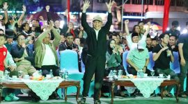 Sorak sorai saat Indonesia cetak skor 1:0.(IST)