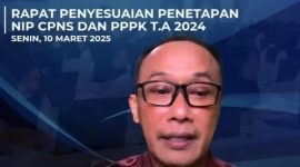 MENYAMPAIKAN : Kepala BKN Zudan Arif saat menyampaikan pernyataannya dalam rapat koordinasi yang dipantau secara daring di Jakarta, Senin (10/).(IST)