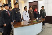 MENGHADIRI - Secara virtual,Gubernur Kalteng Agustiar Sabran menghadiri upacara peringatan Otda Ke-29 bersama Unsur Forkopimda.(IST)
