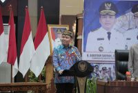 SAMBUTAN : Gubernur Provinsi Kalteng H. Agustiar Sabran menyampaikan sambutannya saat Musrenbang  Rencana Kerja Pemerintah Daerah (RKPD) Provinsi Kalteng Tahun 2026, di Aula Jayang Tingang Kantor Gubernur, Kamis (10/4).(IST)