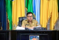 PIMPIN : Sekretaris Jenderal Kementerian Dalam Negeri Tomsi Tohir saat pimpin Rapat Koordinasi Pengendalian Inflasi Daerah, Senin (28/4).(IST)