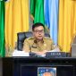 PIMPIN : Sekretaris Jenderal Kementerian Dalam Negeri Tomsi Tohir saat pimpin Rapat Koordinasi Pengendalian Inflasi Daerah, Senin (28/4).(IST)