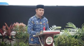 SAMBUTAN : Plt. Kadisdik Provinsi Kalteng Reza Prabowo saat menyampaikan sambutannya kegiatan asesmen yang berlangsung di Aula Utama IAIN Palangka Raya, Kamis (17/4).(IST)