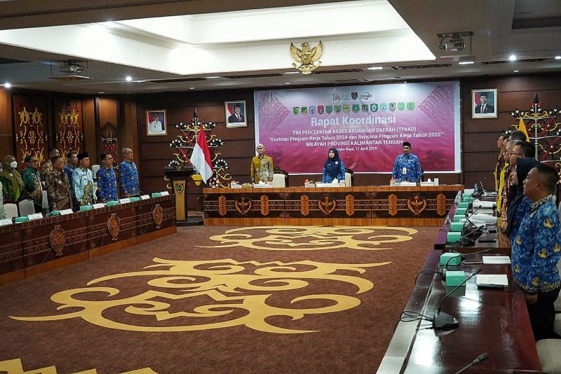 KOORDINASI - Pemerintah Provinsi Kalimantan Tengah bersama OJK Kalteng dan Perbankan koordinasi program TPAKD.(IST)