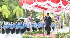 UPACARA - Plt. Sekda Kalteng Leonard pimpin upacara peringatan Otda Ke-29 Tahun 2025 tingkat Provinsi Kalimantan Tengah.(IST)