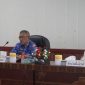 RAPAT KOORDINASI: Plt. Sekda Prov. Kalteng H. M. Katma F. Dirun saat menghadiri secara virtual Rapat Koordinasi Pencegahan Korupsi di Dunia Usaha dengan KAD seluruh Indonesia, Kamis (17/4).(IST)