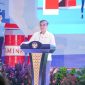 ARAHAN : Menteri Ketenagakerjaan Yassierli saat menyampaikan arahannya saat menghadiri perayaan Hari Buruh Internasional (May Day) 2025 yang digelar di Pertamina Arena, Simprug, Jakarta Selatan, Kamis (1/5).(IST)