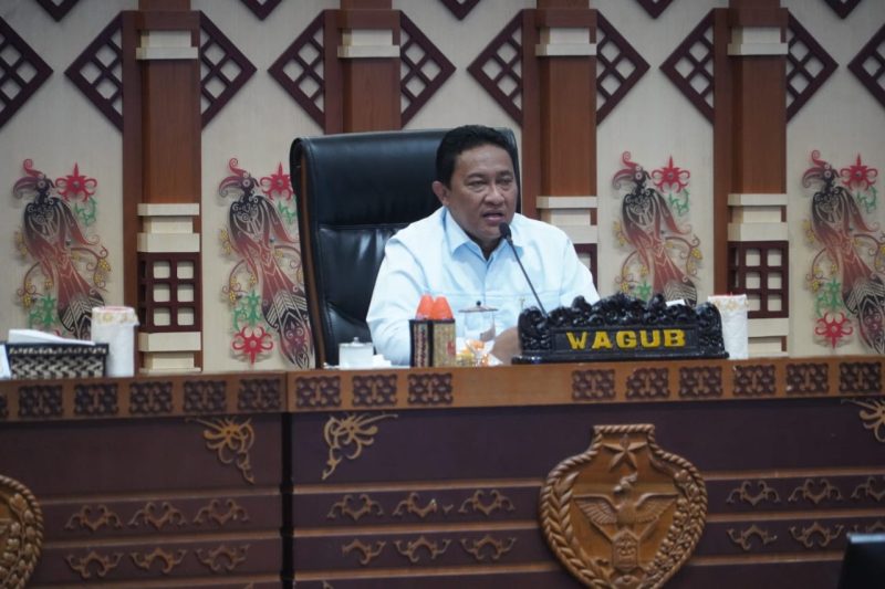BERI ARAHAN : Wakil Gubernur Provinsi Kalteng, H.Edy Pratowo, saat menyampaikan arahan memimpin Pra-Rakor yang digelar di Aula Jayang Tingang, Kantor Gubernur Kalteng, Jumat (16/5).(IST)