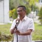 SAMBUTAN : Plt Sekda Kalteng, Leonard S Ampung saat menyampaikan sambutan pada acara Panggung Dispora Kalteng di Rumah Betang, Pintu masuk Kantor Gubernur Kalteng, Sabtu (10/5).(IST)