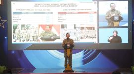 SAMBUTAN : Menteri Dalam Negeri Muhammad Tito Karnavian saat menyampaikan sambutannya pada acara SPM Awards 2025 di Kantor Ditjen Bina Pembangunan Daerah Kemendagri, Jumat (23/5).(IST)